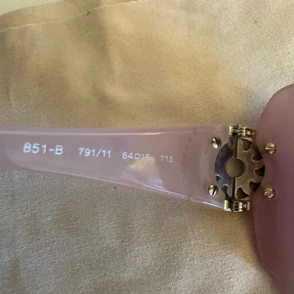 BVLGARI 851-B 791/11 Pink Swarovski Crystals Sunglasses EUC - Picture 6 of 8